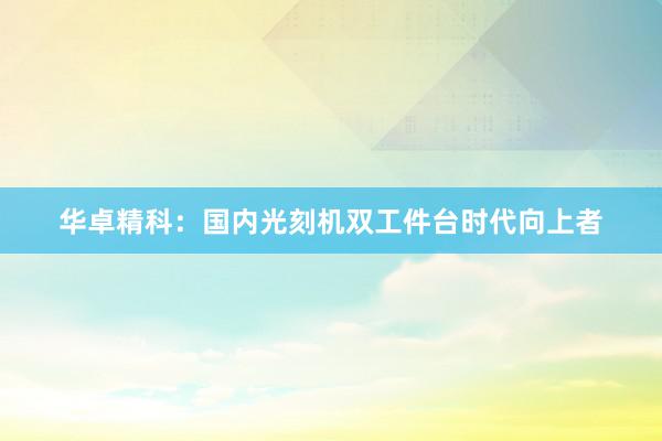 华卓精科：国内光刻机双工件台时代向上者